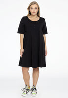 Dress A-line buttons COTTON - black - #2