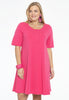 Dress A-line buttons COTTON - pink