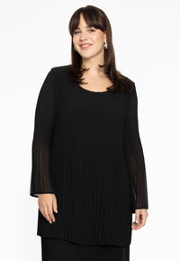 Tunic irregular plissé - black - #1