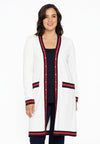 Cardigan contrast studs - white