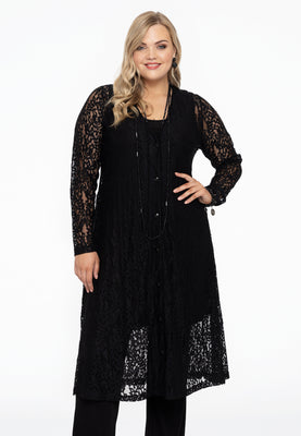 Dress long buttoned LACE - black  - #1