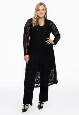 Dress long buttoned LACE - black  - #2