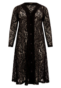 Dress long buttoned LACE - black - #4