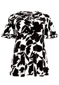 Tunic flare frilled sleeves VITTORIA - white - #4