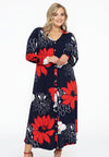 Dress strass buttons POPPY - red