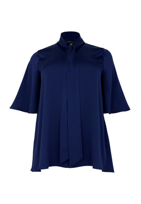 Tunic flare SATINI - blue - #4