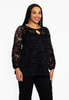 Tunic puff sleeve LACE - black