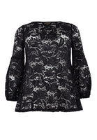 Tunic puff sleeve LACE - black  - #5