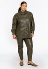 Blouse FAUX LEATHER - light green