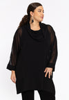 Tunic with collar CHIFFON - black