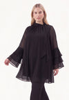 Tunic wide bottom chiffon - Black