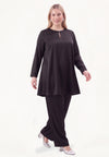 Tunic wide bottom SATIN - black - #1
