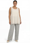 Trousers straight PINSTRIPE - grey 