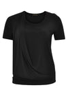 Shirt a-symmetric drape neck DOLCE - black - #4