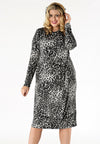 Dress drape GREY LEOPARD - grey 