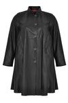 Coat wide Aline leather - black - #4
