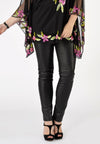 Legging half stretch leather - black
