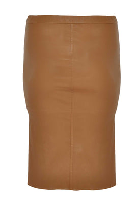 Skirt stretch leather - brown - #3