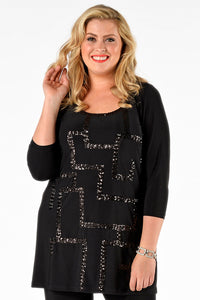 Shirt straight paillet DOLCE - black - #1