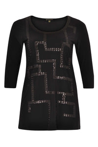 Shirt straight paillet DOLCE - black - #4