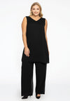 Singlet long v-neck voile UNI - black