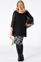 Blouse wide sleeves voile UNI - black  - #2