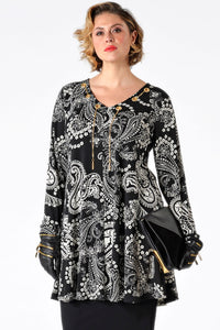 Shirt wide bot necklace SUE - black - #1