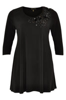 Tunic wide bottom beads DOLCE - black - #4