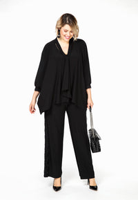 Blouse scarf lace cuff DOLCE - black - #2