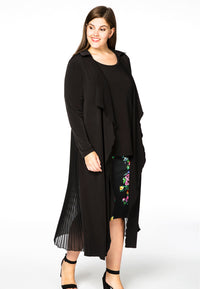 Cardigan long plissé DOLCE - black - #1