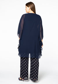 Tunic lace neck voile - blue - #3