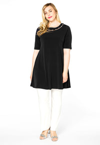 Tunic wide bottom pearls DOLCE - black - #2
