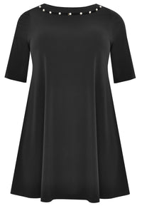 Tunic wide bottom pearls DOLCE - black - #4