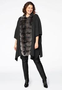Poncho fur collar - black - #2