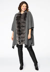 Poncho fur collar - grey - #2