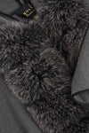 Poncho fur collar - grey - #5