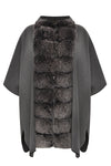 Poncho fur collar - grey - #4