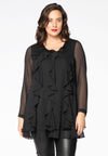 Tunic voile frills - black 