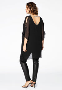 Tunic voile diamond strap - black - #3