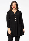 Tunic DOLCE grandad collar - black 