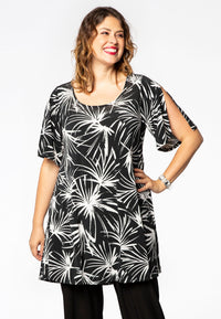 Tunic wide bottom PALMA - black - #1