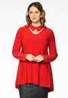 Tunic collar / v-neck DOLCE - red 