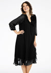 Dress ruffled VOILE - black 