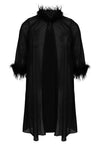 Mesh cardigan with feathers - black - #4