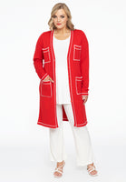 Cardigan contrast piping - red - #2