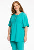 Tunic flare frilled sleeves DOLCE - turquoise