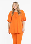 Tunic flare frilled sleeves DOLCE - orange 