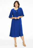 Dress frilled sleeves DOLCE - indigo - #2