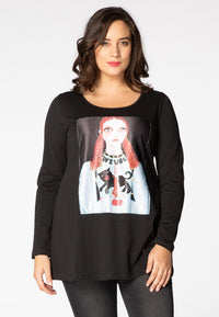 Tunic Big eyes flare - black - #1
