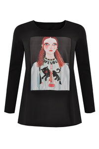 Tunic Big eyes flare - black - #4